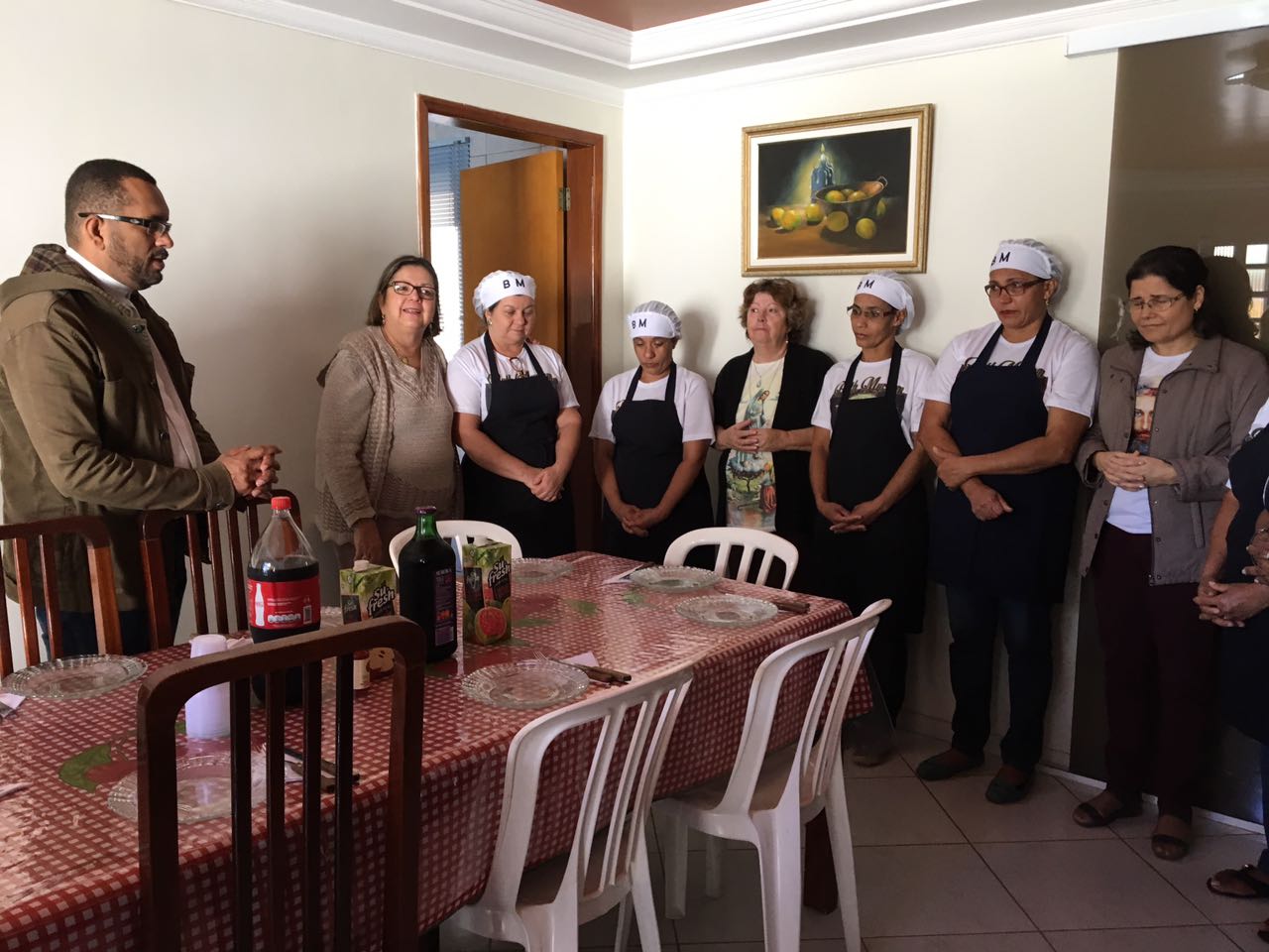 Almoço preparado pelas  voluntárias da Casa de Maria de Brasília.