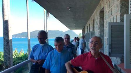 Encontro Anual da Comissão Organizadora em Florianópolis - SC, de 13 a 16/02/2020 : 13-02-2020 - oração do terço aos pés de Nossa Senhora de Fátima