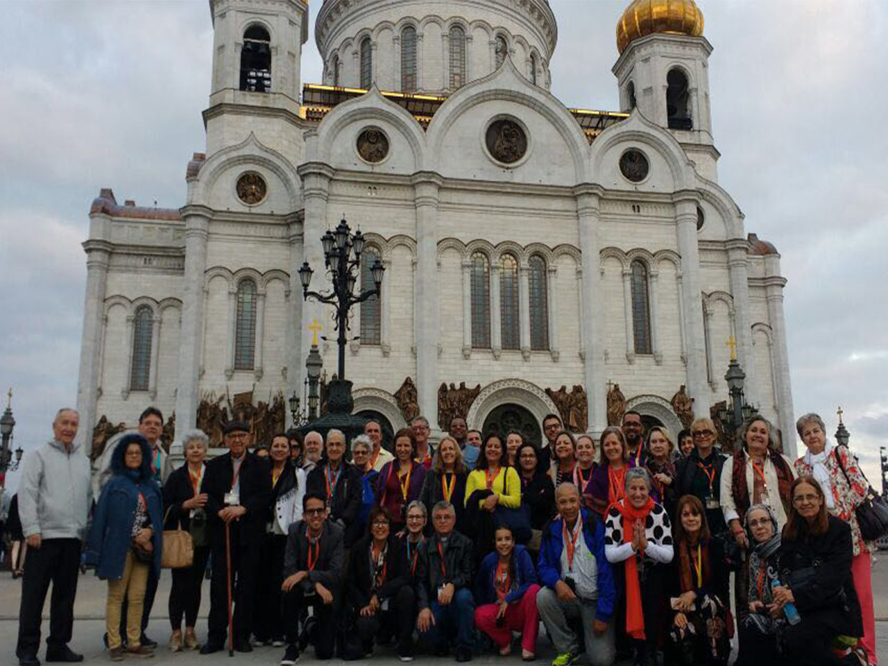 Peregrinos em Moscou: grupo de brasileiros